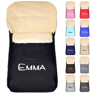 Fußsack KAI 120cm Lammwolle/Polyester + INDIVIDUALISIERUNG Personalisierung Name