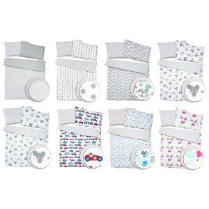 2-tlg. Baby Bettwäsche Set 100% Baumwolle ZICK-ZACK Serie