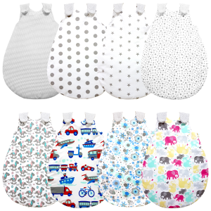 Schlafsack für Babys ZICK-ZACK Linie 100% Baumwolle warm gefüttert